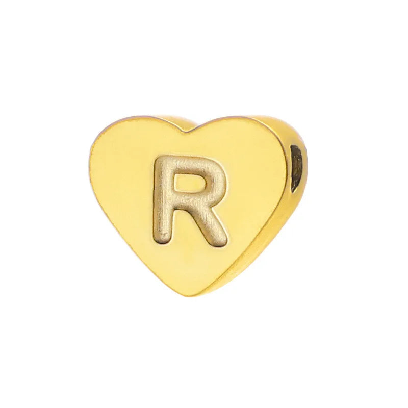 SUNIBI Initial Name Heart Shape Pendant For Necklaces Stainless Steel Necklace for Women Bracelet Make Earrings Jewelry