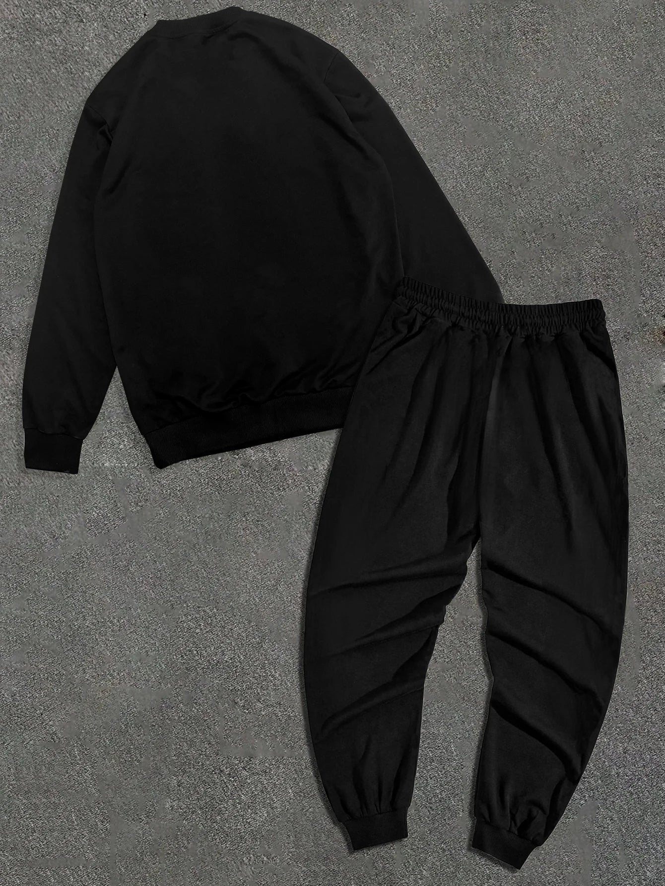 Autumn and Winter Trendy New Sweatshirt Men's Loose Casual Fit With Cute Letter Printed Hundred Long Sleeve Sweatshirt Set