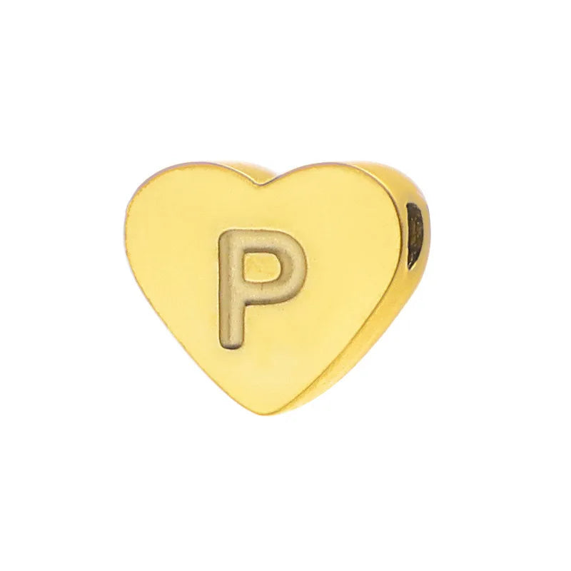 SUNIBI Initial Name Heart Shape Pendant For Necklaces Stainless Steel Necklace for Women Bracelet Make Earrings Jewelry