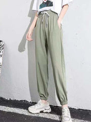 Winter Women Harem Pants Drawstring Fleece Long Thicken Y2K Sweatpants Joggers