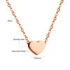 LUXUKISSKIDS Fashion Collier Simple Heart Girls Pendant Necklace Small Love Shape Stainless Steel Hearts Clavicle Choker Jewelry