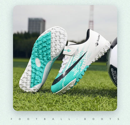 Kids Sport Football Shoes For Boys Indoor Turf Training Outdoor Futsal Hall