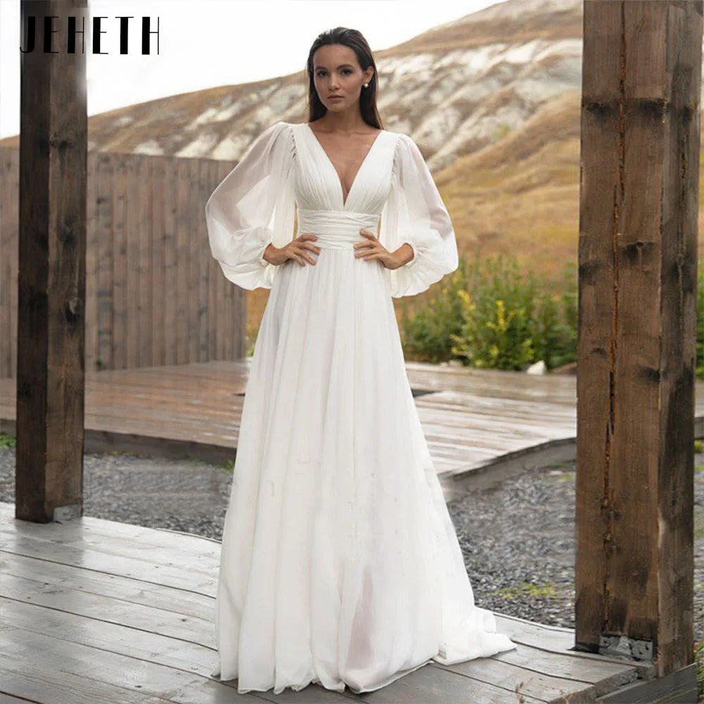 White Bridesmaid Dresses: Wedding Dress Bridal Long A Line Backless Beach