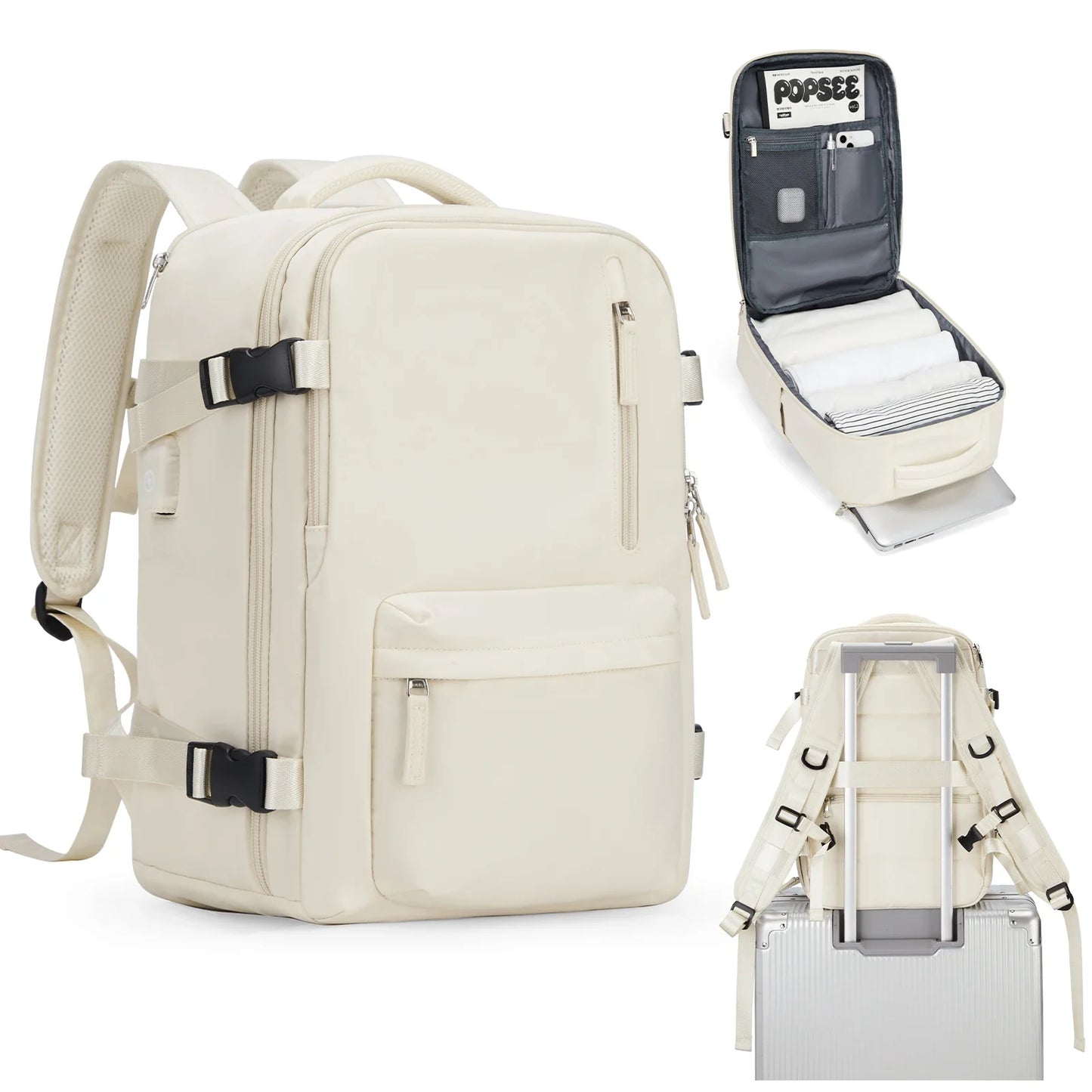 Women's Cabin Travel Backpack Laptop Bag Large Capacity Easyjet Carry-Ons 45x36x20 Backpack Ryanair 40x20x25 Water Resistant Bag
