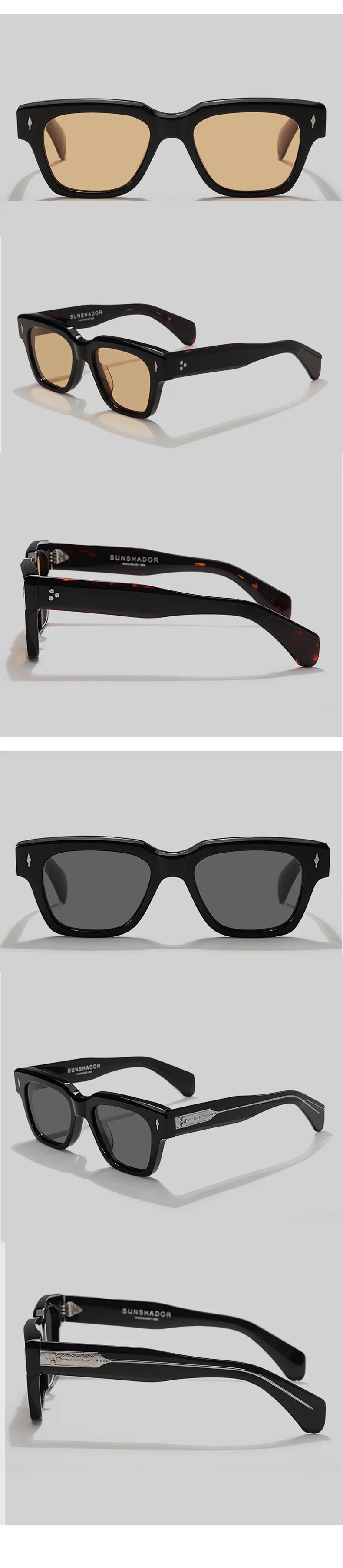 Luxury Brand Original Sunglasses Thick Acetate Handmade Men's Eyewear Designer Top Quality Women's Outdoor UV Protective glasses