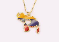 Fashion Venezuela Map Heart Design Charm Pendant Necklace For Women