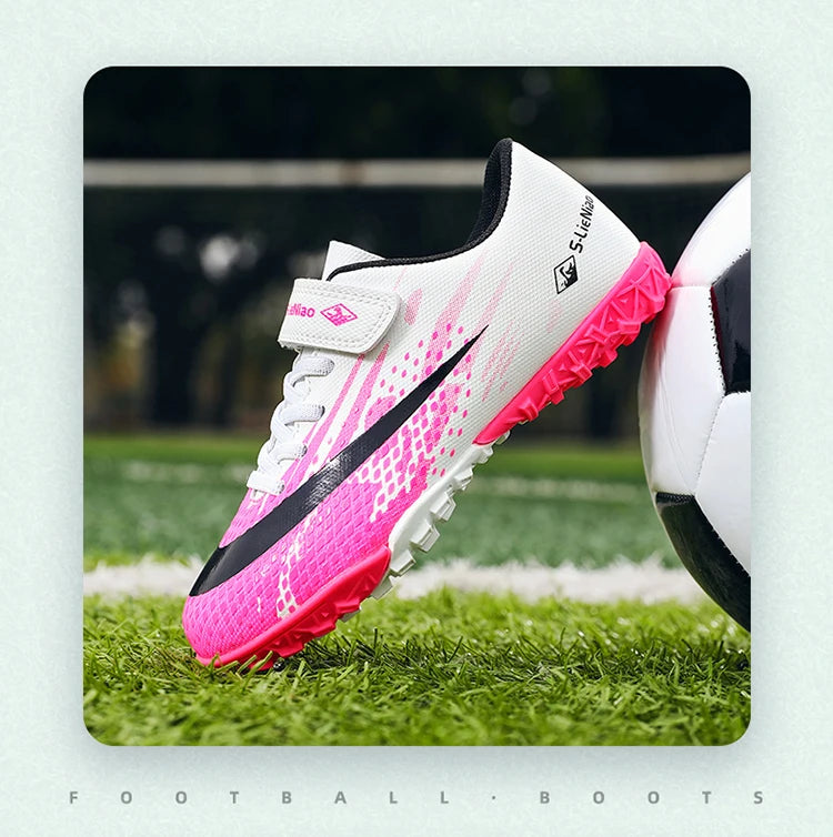 Kids Sport Football Shoes For Boys Indoor Turf Training Outdoor Futsal Hall