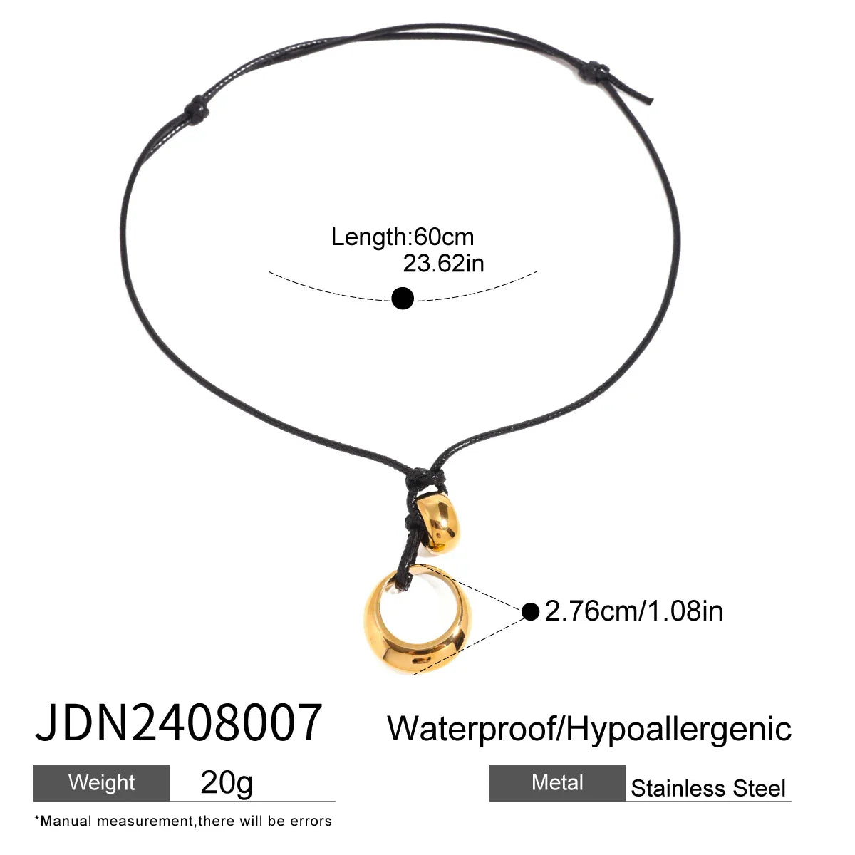 Uworld Waterproof Stainless Steel Micro Trend Cord Necklaces Women Statement Metal 18K Gold Plated Trendy 2024 Jewelry collares