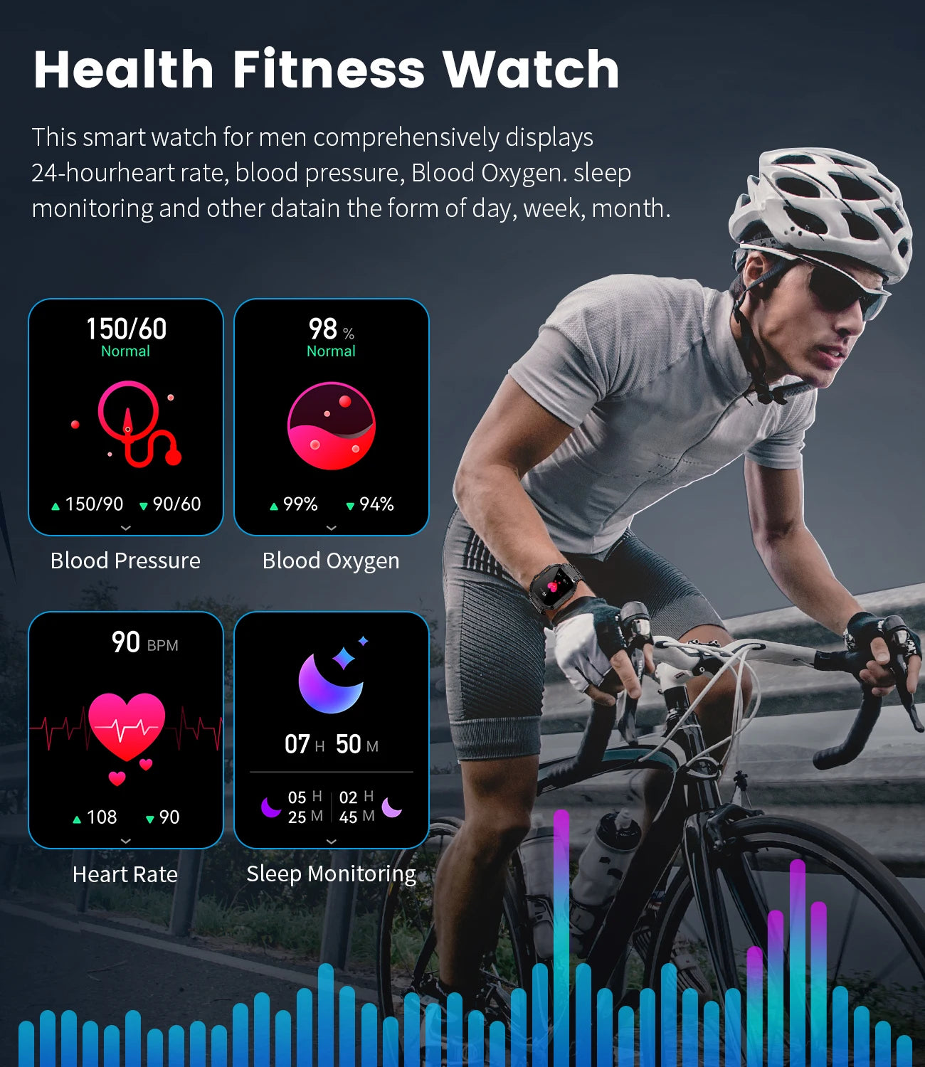 LIGE Outdoor Sports Fitness Smartwatch For Men