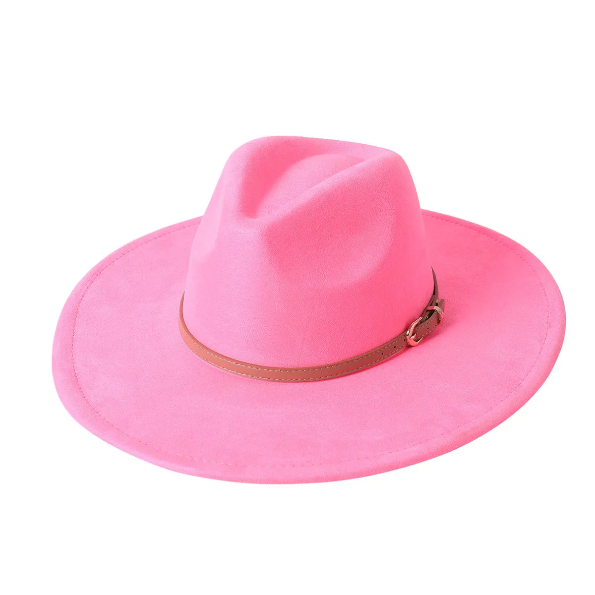 Vegan Suede Fedora Rancher Hats Blank Hats for Burning Multicolor teardrop shaped Top 9.5cm Brim Unisex Jazz Hat Church Hat