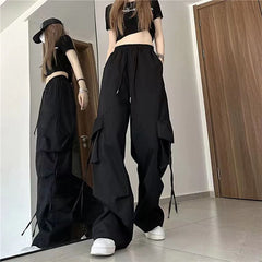 Y2K Women Cargo Pants Vintage Streetwear Baggy Wide Leg Sweatpants