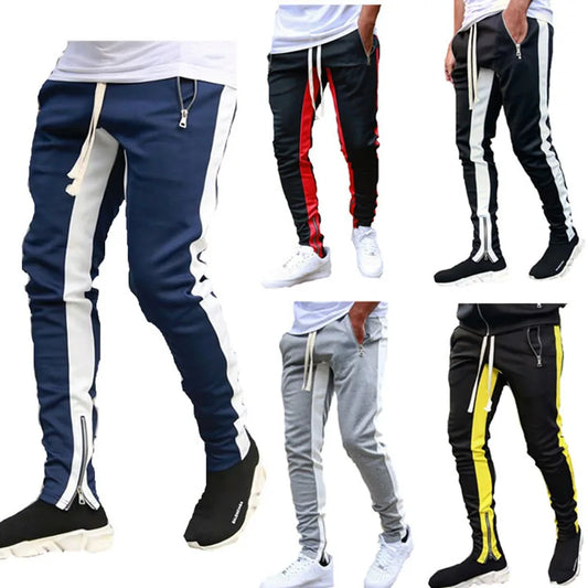 Sports Casual Pants Low Feet Zip Pocket Cotton Summer Pants Casual Men's Sports