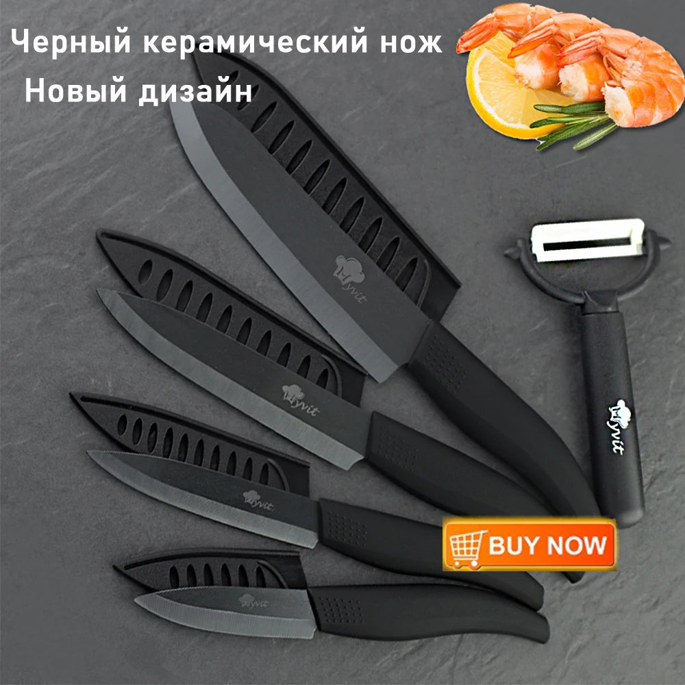 Ceramic Knife Set of Kitchen Knives 3 4 5 6 Inch Sharp Serrated Bread Chef Utility