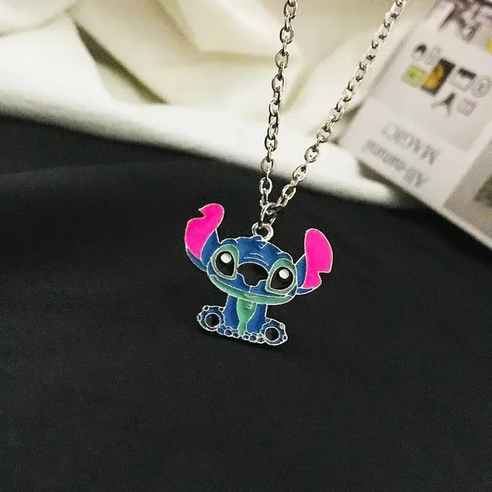 Fashion Cartoon Cute Big Ear Stitch Couple Necklace Personalized Hip Hop Pendant Sweater Chain