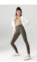 Autumn Winter High Waist Shark Leggings Women's Seamless Fleece Warm