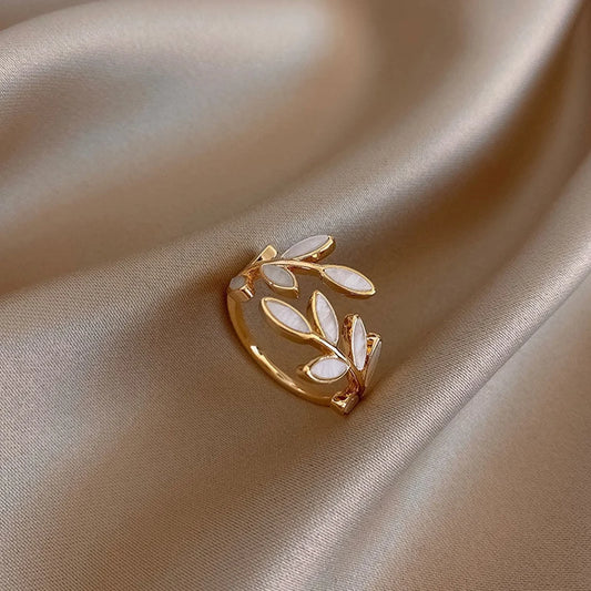 Leaf Branch Shape Open Rings For Women Korean Party Exquisite