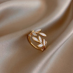 Leaf Branch Shape Open Rings For Women Korean Party Exquisite