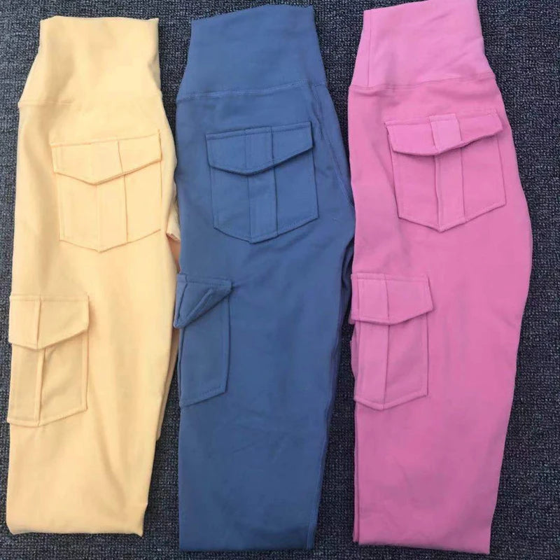 Multi-pocket Pants Yoga Women Leggings High Waist Fitness Workout Push Up Pants
