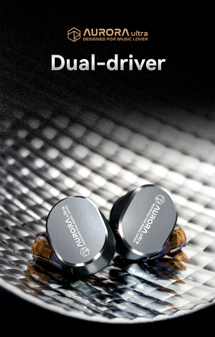 ROSESELSA Aurora Ultra 1DD+1 Planar Dual-driver Hybrid In-Ear Earphones HiFi Music Gaming Earbuds with 3.5mm to Type C DAC