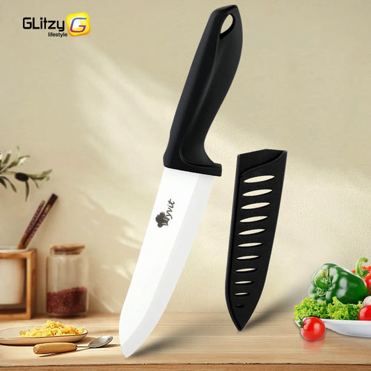 Ceramic Knife Set for Kitchen 3 4 5 6 Inch White Chef Knife Serrated Blade Bread Slicing