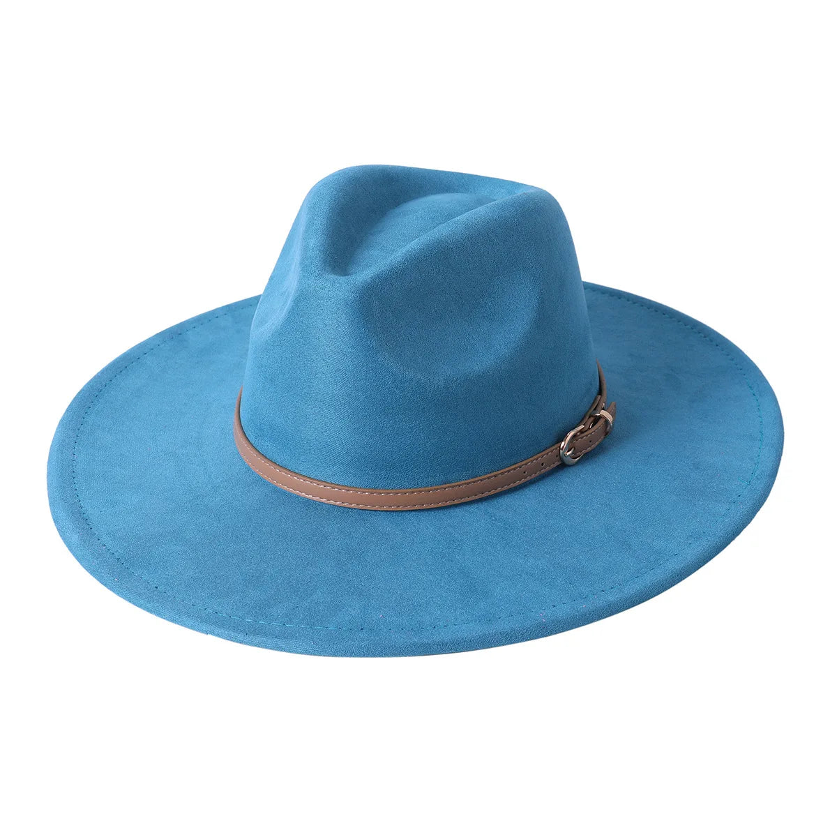 Vegan Suede Fedora Rancher Hats Blank Hats for Burning Multicolor teardrop shaped Top 9.5cm Brim Unisex Jazz Hat Church Hat