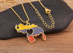 Fashion Venezuela Map Heart Design Charm Pendant Necklace For Women