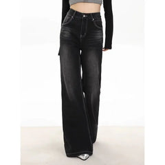 Fashion Slim Flared Jeans For Women Streetwear Y2K Style High-waisted Pants