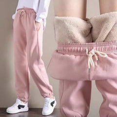 Winter Women Harem Pants Drawstring Fleece Long Thicken Y2K Sweatpants Joggers