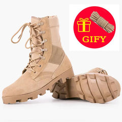 Genuine Leather Male Military Boots Desert Combat Botas Outdoor Hiking Shoes Training Tactical Non-slip Men 2023