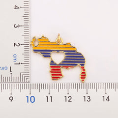 Fashion Venezuela Map Heart Design Charm Pendant Necklace For Women