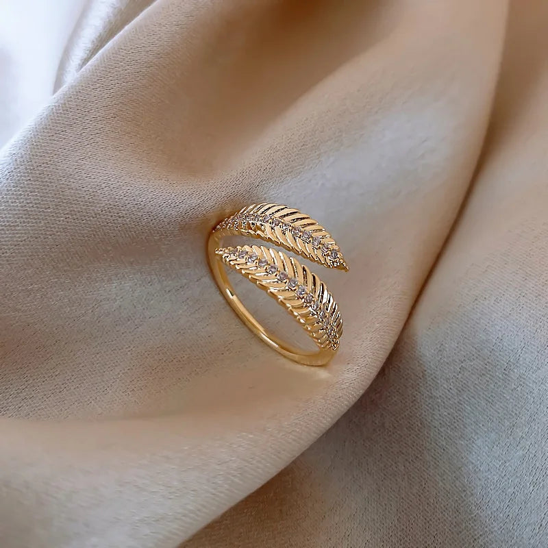 Leaf Branch Shape Open Rings For Women Korean Party Exquisite