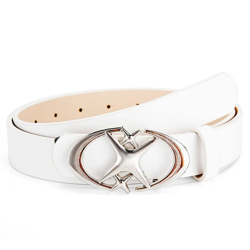 Men's Belt Punk Star Buckle Belt Design Cross Metal Vintage Gothic Men Women Y2K Belt Pu Leather Belt Pants Jeans Neutral Belts