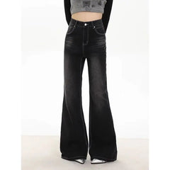 Fashion Slim Flared Jeans For Women Streetwear Y2K Style High-waisted Pants