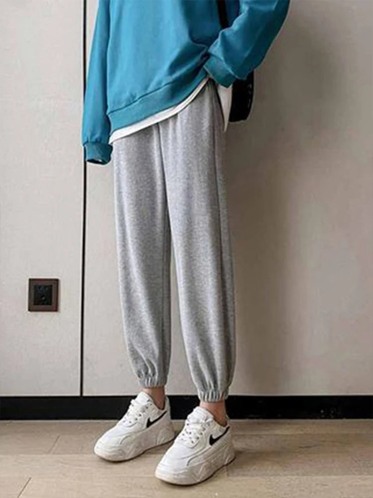 Winter Women Harem Pants Drawstring Fleece Long Thicken Y2K Sweatpants Joggers