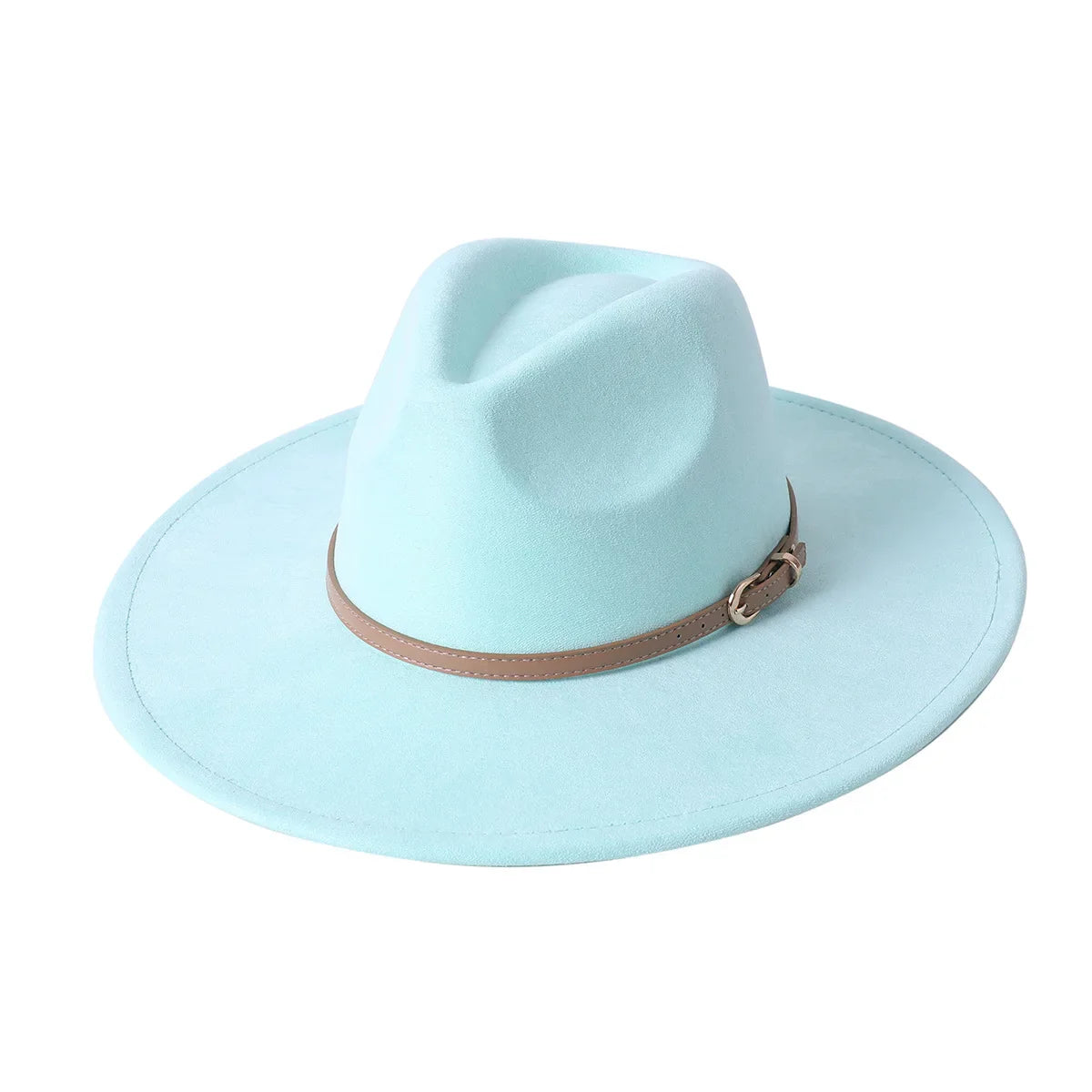 Vegan Suede Fedora Rancher Hats Blank Hats for Burning Multicolor teardrop shaped Top 9.5cm Brim Unisex Jazz Hat Church Hat