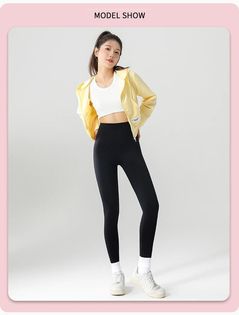 Spring Summer Thin Traceless Shark Leggings Women High Waist