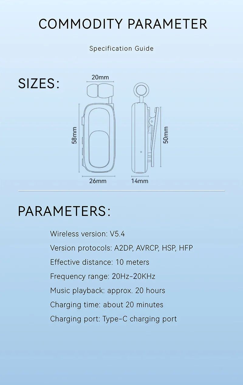K75 Lavalier Business Bluetooth 5.4 Headphone Talk Time 20 Hours,LED Display,Voice broadcast Wireless Earphones For Work Driving