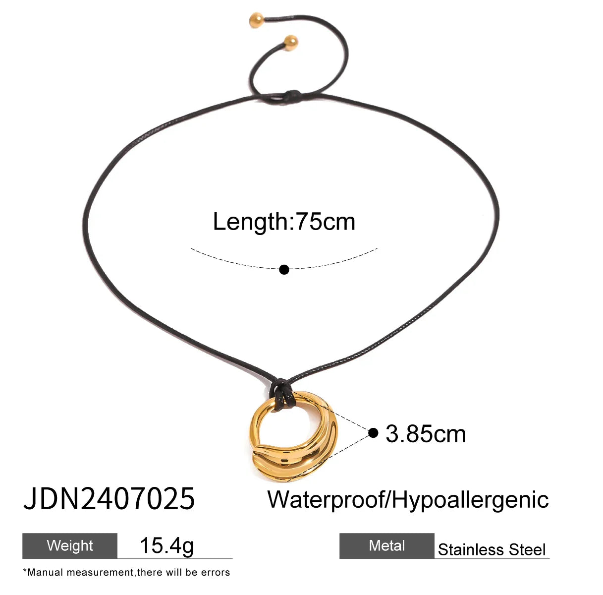 Uworld Waterproof Stainless Steel Micro Trend Cord Necklaces Women Statement Metal 18K Gold Plated Trendy 2024 Jewelry collares