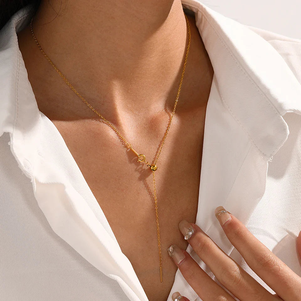 eManco Adjusta Long Layered Pendant Necklace  Stainless Steel Necklace Chocker Necklaces for Women Fashion Jewelry YX26925