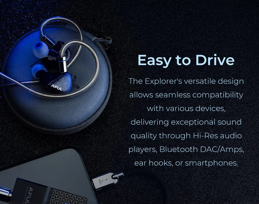 HiFiGo AFUL Explorer Wired Hybrid Earphones 1DD+2BA Hybrid In-Ear Monitors 3D Printed Acoustic Tube RLC Division HiFi Earbuds