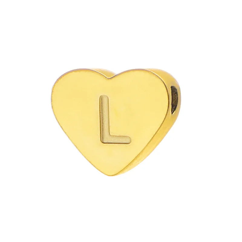 SUNIBI Initial Name Heart Shape Pendant For Necklaces Stainless Steel Necklace for Women Bracelet Make Earrings Jewelry