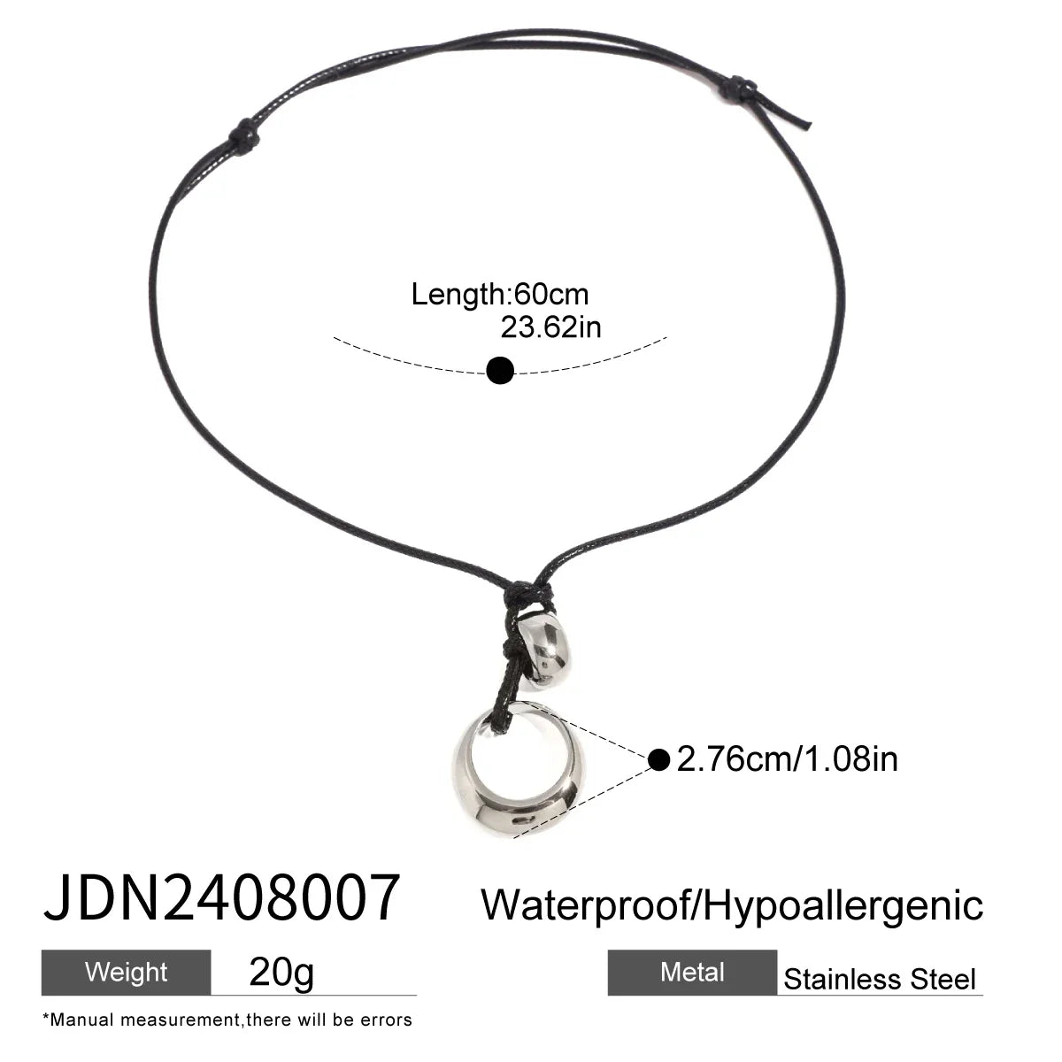 Uworld Waterproof Stainless Steel Micro Trend Cord Necklaces Women Statement Metal 18K Gold Plated Trendy 2024 Jewelry collares
