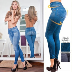 Jeans Leggings Women Stretch High Waist Pants Fitness Slim Push Up Leggings