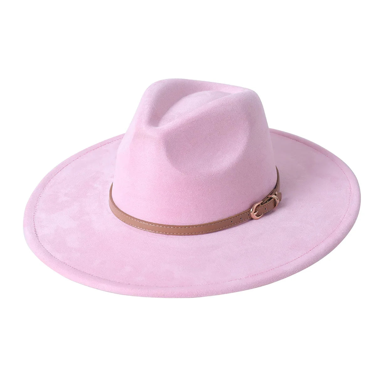 Vegan Suede Fedora Rancher Hats Blank Hats for Burning Multicolor teardrop shaped Top 9.5cm Brim Unisex Jazz Hat Church Hat