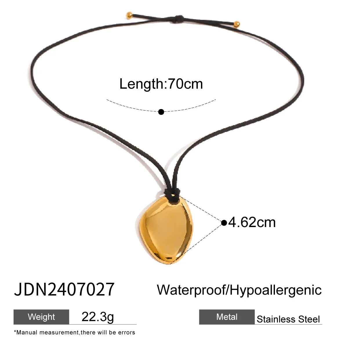 Uworld Waterproof Stainless Steel Micro Trend Cord Necklaces Women Statement Metal 18K Gold Plated Trendy 2024 Jewelry collares