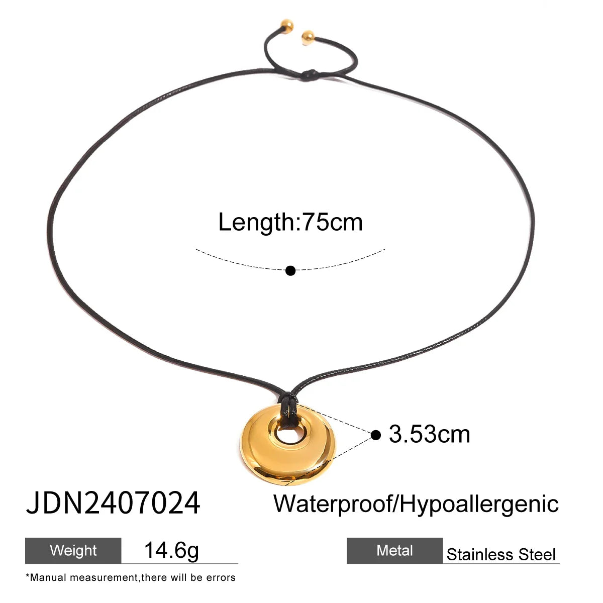 Uworld Waterproof Stainless Steel Micro Trend Cord Necklaces Women Statement Metal 18K Gold Plated Trendy 2024 Jewelry collares
