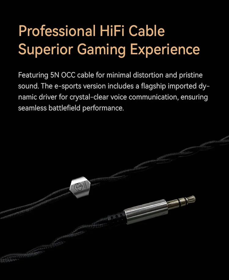 ROSESELSA Aurora Ultra 1DD+1 Planar Dual-driver Hybrid In-Ear Earphones HiFi Music Gaming Earbuds with 3.5mm to Type C DAC