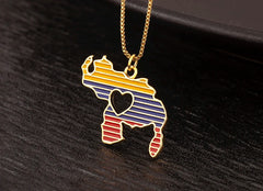 Fashion Venezuela Map Heart Design Charm Pendant Necklace For Women