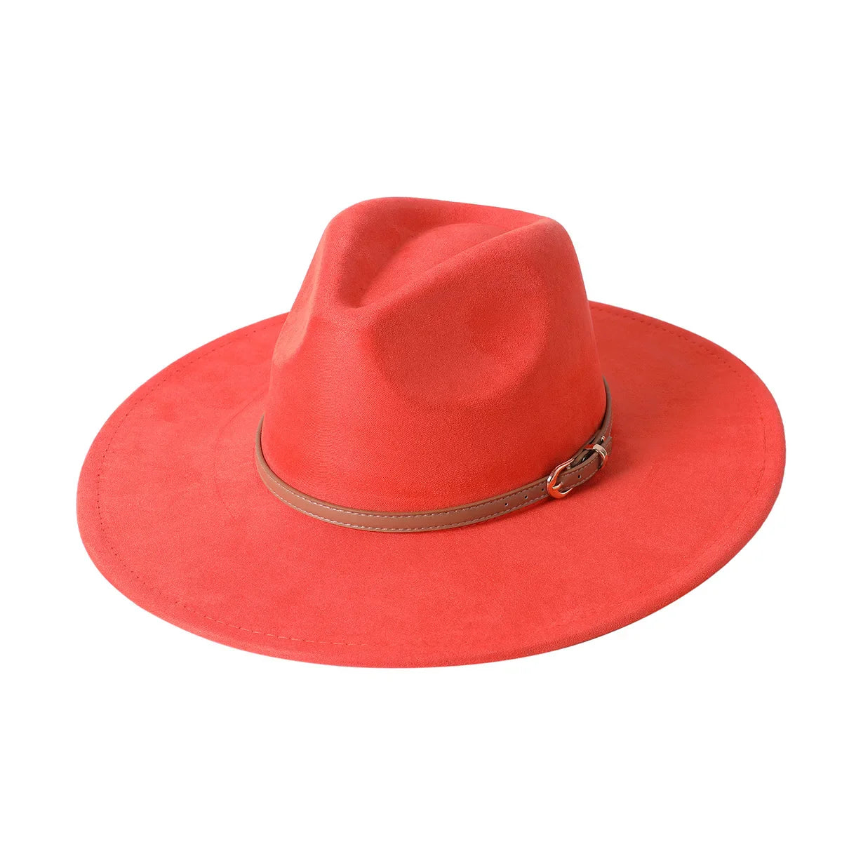 Vegan Suede Fedora Rancher Hats Blank Hats for Burning Multicolor teardrop shaped Top 9.5cm Brim Unisex Jazz Hat Church Hat