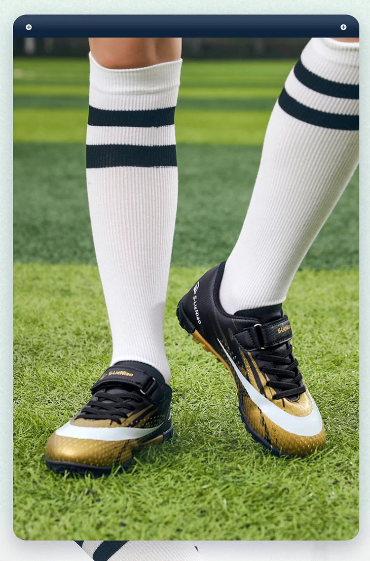Kids Sport Football Shoes For Boys Indoor Turf Training Outdoor Futsal Hall